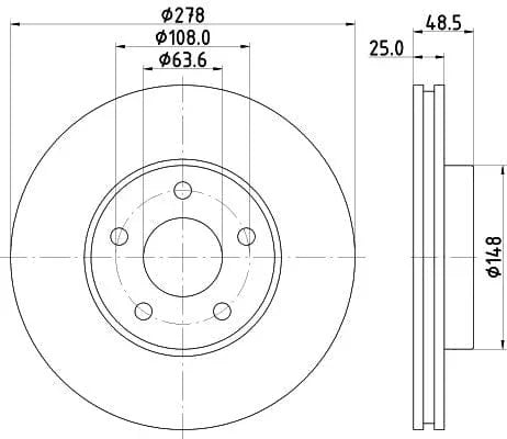 Mintex Brake Discs Front Vented Set Of 2 MDC2528 278mm - image 3
