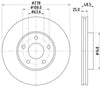 Mintex Brake Discs Front Vented Set Of 2 MDC2528 278mm thumbnail