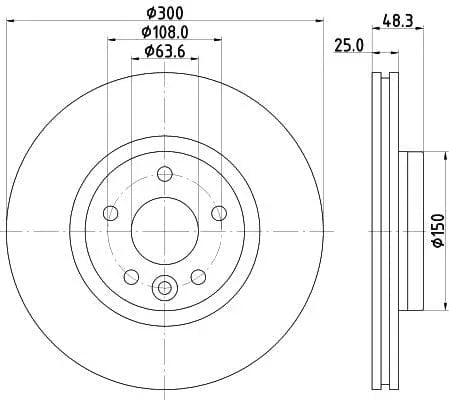 Mintex Brake Discs Front Vented Set Of 2 MDC2530 300mm - image 3