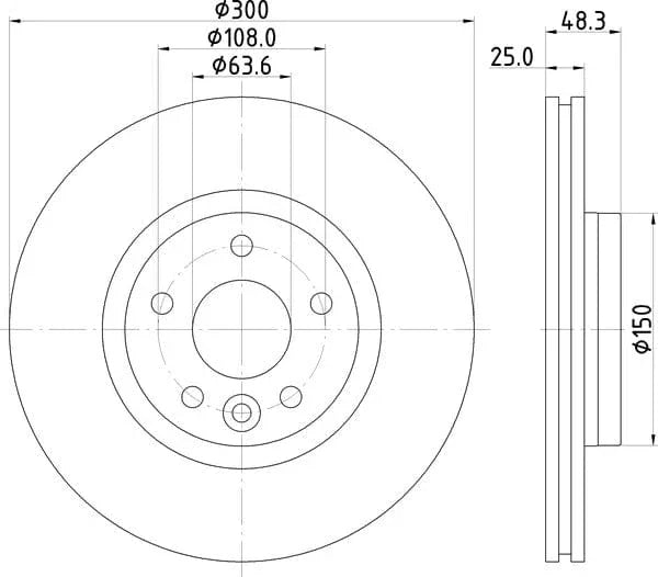 Mintex Brake Discs Front Vented Set Of 2 MDC2530 300mm - image 4