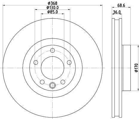 Mintex Brake Discs Front Vented Set Of 2 MDC2531 368mm - image 3