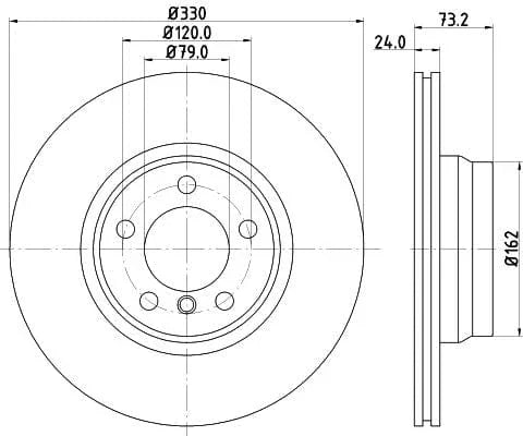 Mintex Brake Discs Front Vented Set Of 2 MDC2534 330mm - image 3