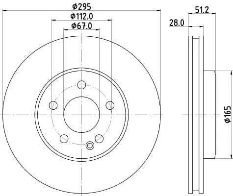 Mintex Brake Discs Front Vented Set Of 2 MDC2537 295mm - image 3