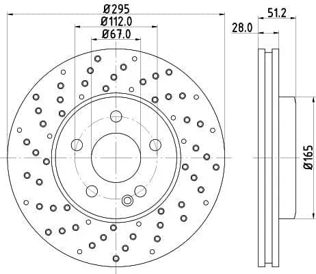 Mintex Brake Discs Front Perforated Vented Set Of 2 MDC2539 295mm - image 3