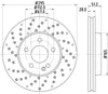 Mintex Brake Discs Front Perforated Vented Set Of 2 MDC2539 295mm thumbnail