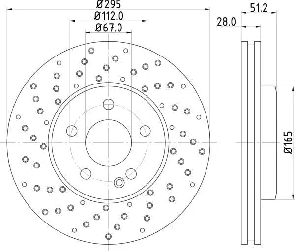 Mintex Brake Discs Front Perforated Vented Set Of 2 MDC2539 295mm - image 4
