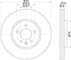 Mintex Brake Discs Front Vented Set Of 2 MDC2541 321mm thumbnail