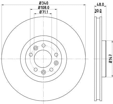 Mintex Brake Discs Front Vented Set Of 2 MDC2543 340mm - image 3