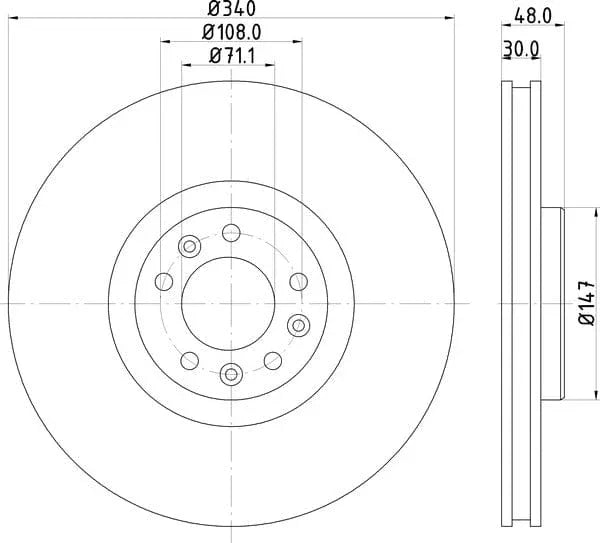 Mintex Brake Discs Front Vented Set Of 2 MDC2543 340mm - image 4