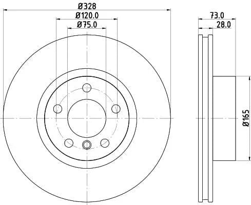 Mintex Brake Discs Front Vented Set Of 2 MDC2549 328mm - image 3