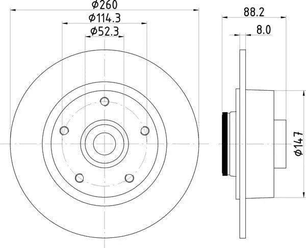 Mintex Brake Discs Rear Solid Set Of 2 MDC2550 260mm - image 4
