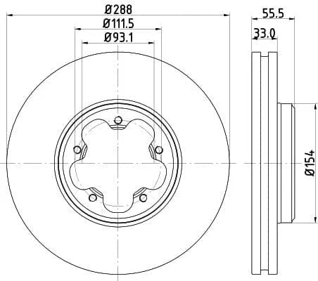 Mintex Brake Discs Front Vented Set Of 2 MDC2551 288mm - image 3
