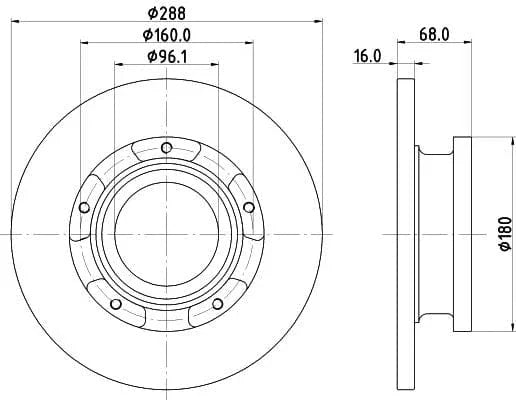Mintex Brake Discs Rear Solid Set Of 2 MDC2552 288mm - image 3