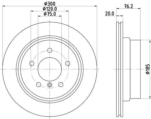 Mintex Brake Discs Rear Vented Set Of 2 MDC2555 300mm - image 3