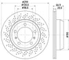 Mintex Brake Discs Rear Perforated Vented Set Of 2 MDC2556 299mm thumbnail