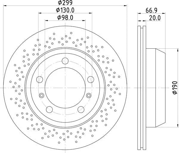 Mintex Brake Discs Rear Perforated Vented Set Of 2 MDC2556 299mm - image 4