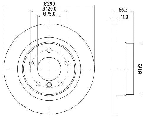 Mintex Brake Discs Rear Solid Set Of 2 MDC2557 290mm - image 3