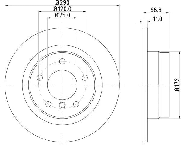Mintex Brake Discs Rear Solid Set Of 2 MDC2557 290mm - image 4