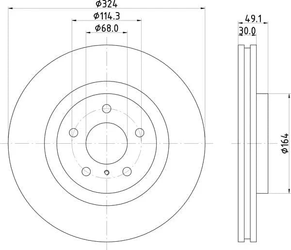 Mintex Brake Discs Front Vented Set Of 2 MDC2561 324mm - image 4