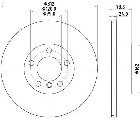 Mintex Brake Discs Front Vented Set Of 2 MDC2567 312mm - image 3
