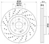 Mintex Brake Discs Front Perforated Vented Set Of 2 MDC2569 320mm thumbnail