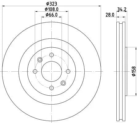 Mintex Brake Discs Front Vented Set Of 2 MDC2599 323mm - image 3