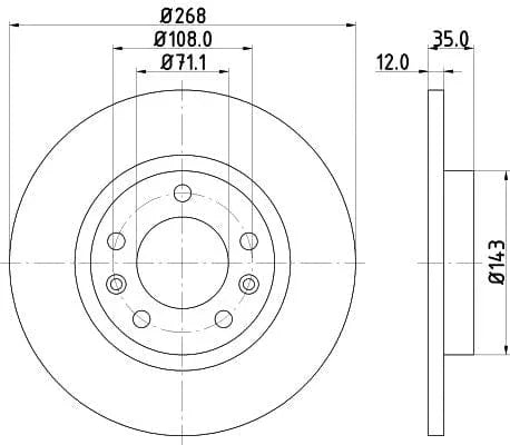 Mintex Brake Discs Rear Solid Set Of 2 MDC2608 268mm - image 3