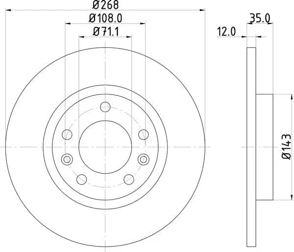 Mintex Brake Discs Rear Solid Set Of 2 MDC2608 268mm - image 4