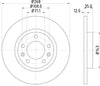 Mintex Brake Discs Rear Solid Set Of 2 MDC2608 268mm thumbnail