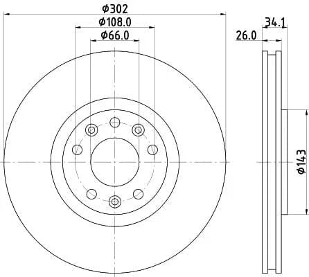 Mintex Brake Discs Front Vented Set Of 2 MDC2609 302mm - image 3