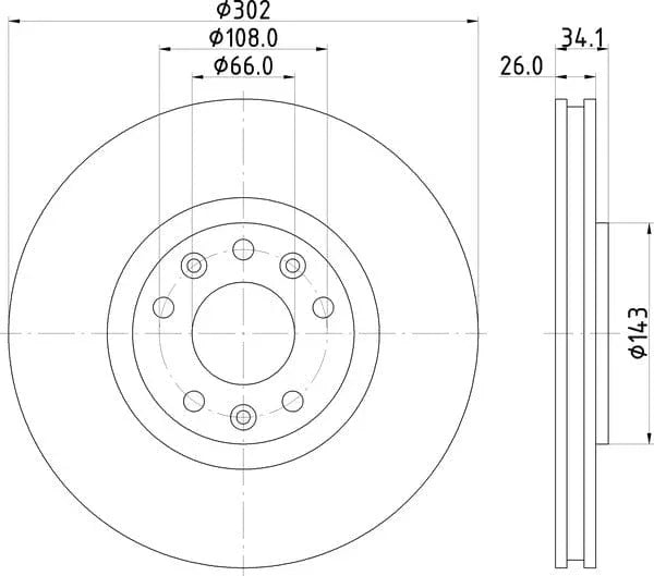 Mintex Brake Discs Front Vented Set Of 2 MDC2609 302mm - image 4