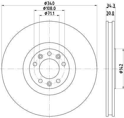 Mintex Brake Discs Front Vented Set Of 2 MDC2610 340mm - image 3