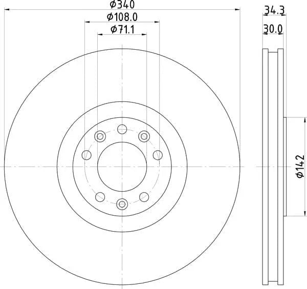 Mintex Brake Discs Front Vented Set Of 2 MDC2610 340mm - image 4