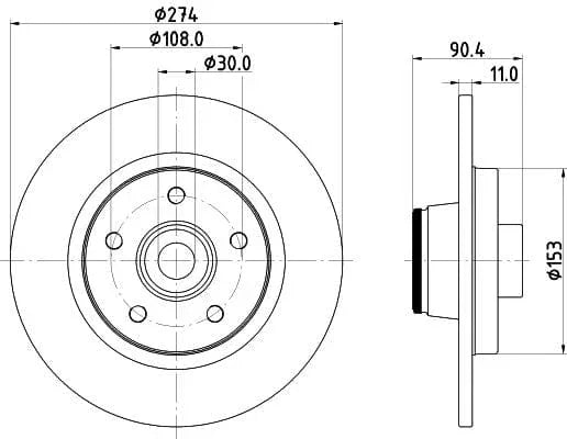 Mintex Brake Discs Rear Solid Set Of 2 MDC2614 274mm - image 3