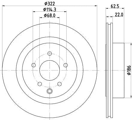 Mintex Brake Discs Rear Vented Set Of 2 MDC2615 322mm - image 3