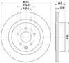 Mintex Brake Discs Rear Vented Set Of 2 MDC2615 322mm thumbnail
