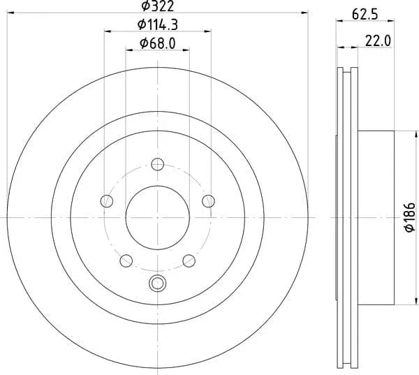 Mintex Brake Discs Rear Vented Set Of 2 MDC2615 322mm - image 4