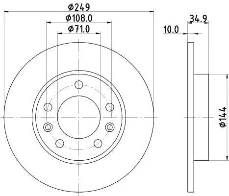 Mintex Brake Discs Rear Solid Set Of 2 MDC2617 249mm - image 3