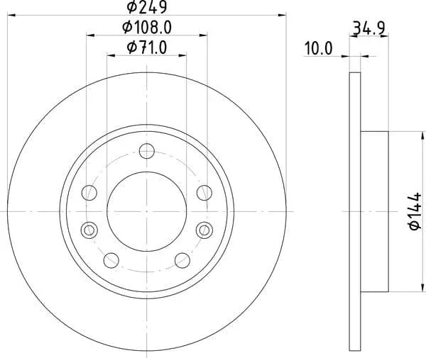 Mintex Brake Discs Rear Solid Set Of 2 MDC2617 249mm - image 4
