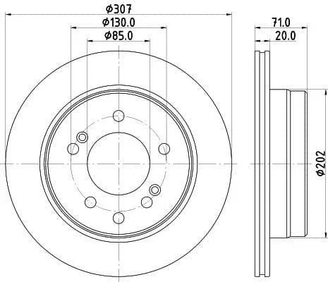 Mintex Brake Discs Rear Vented Set Of 2 MDC2635 307mm - image 3