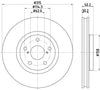 Mintex Brake Discs Front Vented Set Of 2 MDC2638 315mm thumbnail
