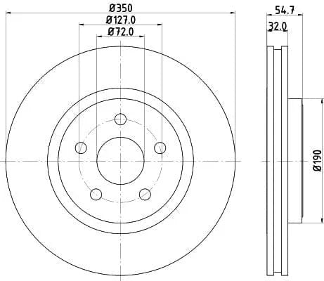 Mintex Brake Discs Front Vented Set Of 2 MDC2652 350mm - image 3