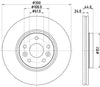 Mintex Brake Discs Front Vented Set Of 2 MDC2653 300mm thumbnail