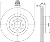 Mintex Brake Discs Front Vented Set Of 2 MDC2654 305mm thumbnail