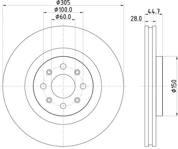 Mintex Brake Discs Front Vented Set Of 2 MDC2654 305mm - image 4