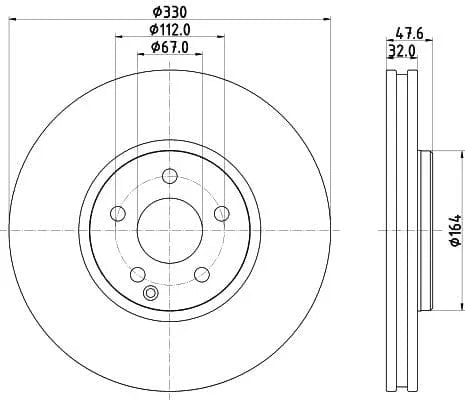 Mintex Brake Discs Front Vented Set Of 2 MDC2655 330mm - image 3