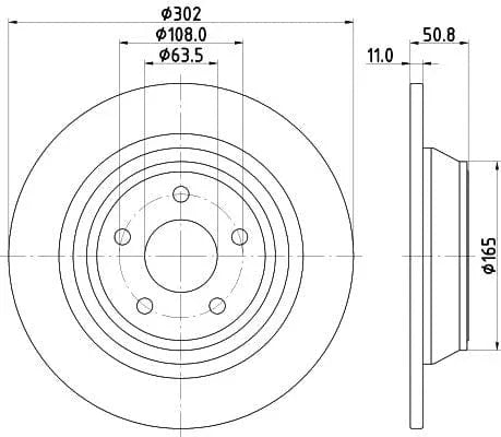 Mintex Brake Discs Rear Solid Set Of 2 MDC2663 302mm - image 3