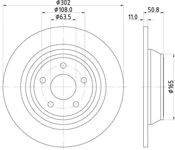 Mintex Brake Discs Rear Solid Set Of 2 MDC2663 302mm - image 4