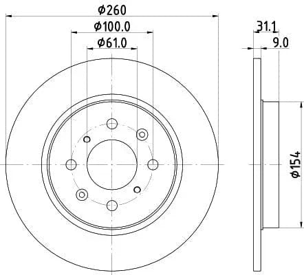 Mintex Brake Discs Rear Solid Set Of 2 MDC2669 260mm - image 3