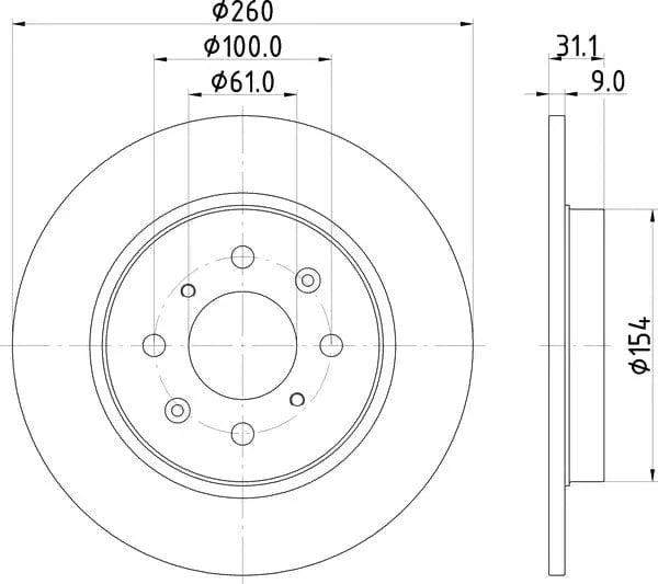 Mintex Brake Discs Rear Solid Set Of 2 MDC2669 260mm - image 4